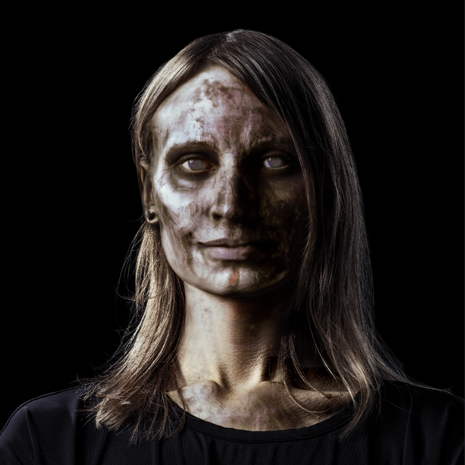 Photoshop from human to zombie phase 3