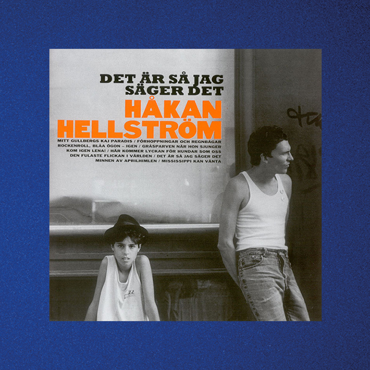 Album cover for the album "Det är så jag säger det" by Håkan Hellström, on a blue background.