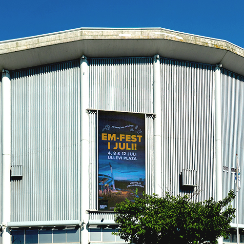 An LED screen on Scandinavium.