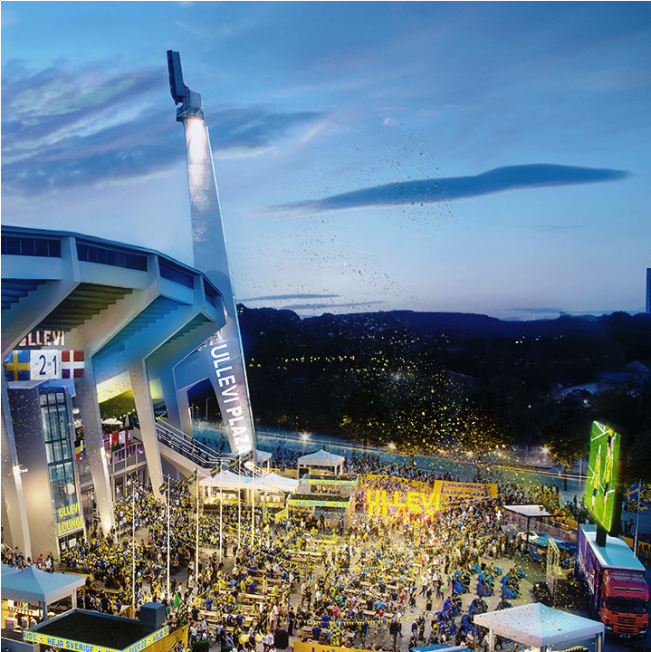 A vision model of what Ullevi Plaza could look like made by Visulent.